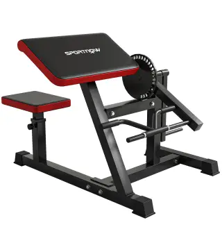 Banco de Curl & Extensión de Tríceps, 5 Ajustes de Asiento, 25 Ángulos, Acero y Imitación de Cuero, Negro