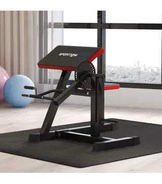Banco de Curl & Extensión de Tríceps, 5 Ajustes de Asiento, 25 Ángulos, Acero y Imitación de Cuero, Negro