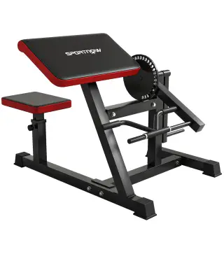Banco de Curl & Extensión de Tríceps, 5 Ajustes de Asiento, 25 Ángulos, Acero y Imitación de Cuero, Negro