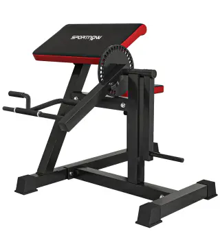 Banco de Curl & Extensión de Tríceps, 5 Ajustes de Asiento, 25 Ángulos, Acero y Imitación de Cuero, Negro