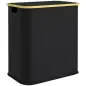 Cesto de Ropa Sucia Plegable con Tapa 80 L de Tela no Tejida 2 Compartimentos Asas 54x34x58,5 cm Negro Cesto de Ropa Sucia Plegable con Tapa 80 L de Tela no Tejida 2 Compartimentos Asas 54x34x58,5 cm Negro