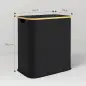 Cesto de Ropa Sucia Plegable con Tapa 80 L de Tela no Tejida 2 Compartimentos Asas 54x34x58,5 cm Negro Cesto de Ropa Sucia Plegable con Tapa 80 L de Tela no Tejida 2 Compartimentos Asas 54x34x58,5 cm Negro
