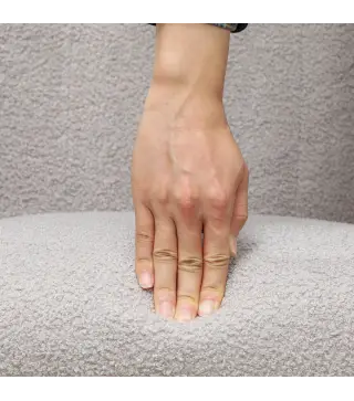 Silla Mecedora Tapizado de Terciopelo Teddy con Reposabrazos Acolchado Grueso Patas de Madera Gris Claro