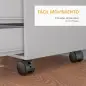 Cajonera de Oficina con 5 Cajones Ruedas Estante Ajustable Soporte para Impresora 78x40x66,5 cm Blanco