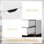 Cajonera de Oficina con 5 Cajones Ruedas Estante Ajustable Soporte para Impresora 78x40x66,5 cm Blanco