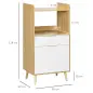 Mueble Microondas Estilo Escandinavo con Armario Cajón y Estante Ajustable 58x40x118 cm Natural y Blanco Mueble Microondas Estilo Escandinavo con Armario Cajón y Estante Ajustable 58x40x118 cm Natural y Blanco