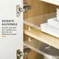 Mueble Microondas Estilo Escandinavo con Armario Cajón y Estante Ajustable 58x40x118 cm Natural y Blanco Mueble Microondas Estilo Escandinavo con Armario Cajón y Estante Ajustable 58x40x118 cm Natural y Blanco