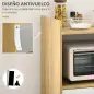 Mueble Microondas Estilo Escandinavo con Armario Cajón y Estante Ajustable 58x40x118 cm Natural y Blanco Mueble Microondas Estilo Escandinavo con Armario Cajón y Estante Ajustable 58x40x118 cm Natural y Blanco