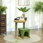 Árbol Rascador para Gatos 98 cm con Hojas Artificiales Cueva Cama Postes Rascadores 2 Bolas Cubierto Terciopelo Verde