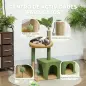 Árbol Rascador para Gatos 98 cm con Hojas Artificiales Cueva Cama Postes Rascadores 2 Bolas Cubierto Terciopelo Verde