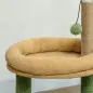 Árbol Rascador para Gatos 98 cm con Hojas Artificiales Cueva Cama Postes Rascadores 2 Bolas Cubierto Terciopelo Verde