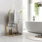 Toallero de Pie de Bambú con 3 Barras y Estante de Almacenamiento para Baño y Lavandería 50x29x84 cm Natural