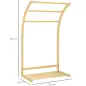 Toallero de Pie de Bambú con 3 Barras y Estante de Almacenamiento para Baño y Lavandería 50x29x84 cm Natural