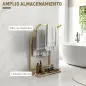 Toallero de Pie de Bambú con 3 Barras y Estante de Almacenamiento para Baño y Lavandería 50x29x84 cm Natural