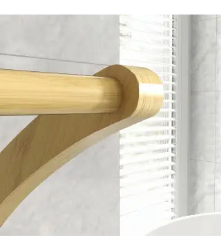 Toallero de Pie de Bambú con 3 Barras y Estante de Almacenamiento para Baño y Lavandería 50x29x84 cm Natural