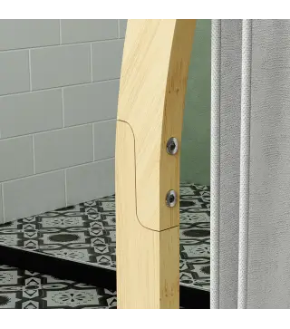 Toallero de Pie de Bambú con 3 Barras y Estante de Almacenamiento para Baño y Lavandería 50x29x84 cm Natural