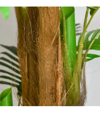 Palmera Artificial 1,85 m Árbol Artificial Tronco Ramas Musgo Hojas Gran Realismo Maceta Incluida Verde