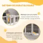 Barrera de Seguridad para Perros 74-94 cm con Extensión Montaje a Presión y Doble Bloqueo Blanco Barrera de Seguridad para Perros 74-94 cm con Extensión Montaje a Presión y Doble Bloqueo Blanco