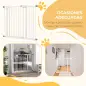 Barrera de Seguridad para Perros 74-94 cm con Extensión Montaje a Presión y Doble Bloqueo Blanco Barrera de Seguridad para Perros 74-94 cm con Extensión Montaje a Presión y Doble Bloqueo Blanco