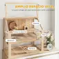 Jaula para Hámster de Madera 3 Nivles con Base Desmontable Profundo Balancín Rueda de Ejercicio Rampas Casita Natural Jaula para Hámster de Madera 3 Nivles con Base Desmontable Profundo Balancín Rueda de Ejercicio Rampas Casita Natural