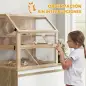 Jaula para Hámster de Madera 3 Nivles con Base Desmontable Profundo Balancín Rueda de Ejercicio Rampas Casita Natural Jaula para Hámster de Madera 3 Nivles con Base Desmontable Profundo Balancín Rueda de Ejercicio Rampas Casita Natural