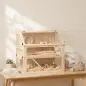 Jaula para Hámster de Madera 3 Nivles con Base Desmontable Profundo Balancín Rueda de Ejercicio Rampas Casita Natural Jaula para Hámster de Madera 3 Nivles con Base Desmontable Profundo Balancín Rueda de Ejercicio Rampas Casita Natural