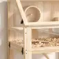 Jaula para Hámster de Madera 3 Nivles con Base Desmontable Profundo Balancín Rueda de Ejercicio Rampas Casita Natural Jaula para Hámster de Madera 3 Nivles con Base Desmontable Profundo Balancín Rueda de Ejercicio Rampas Casita Natural