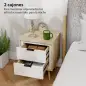 Juego de 2 Mesitas de Noche Modernas con 2 Cajones con Deslizamiento Silencioso 40x35x50 cm Blanco Brillo y Roble Juego de 2 Mesitas de Noche Modernas con 2 Cajones con Deslizamiento Silencioso 40x35x50 cm Blanco Brillo y Roble