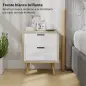 Juego de 2 Mesitas de Noche Modernas con 2 Cajones con Deslizamiento Silencioso 40x35x50 cm Blanco Brillo y Roble Juego de 2 Mesitas de Noche Modernas con 2 Cajones con Deslizamiento Silencioso 40x35x50 cm Blanco Brillo y Roble