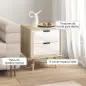 Juego de 2 Mesitas de Noche Modernas con 2 Cajones con Deslizamiento Silencioso 40x35x50 cm Blanco Brillo y Roble Juego de 2 Mesitas de Noche Modernas con 2 Cajones con Deslizamiento Silencioso 40x35x50 cm Blanco Brillo y Roble