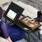 Mesa Reclinable para Cama y Sofá Bandeja Plegable con Cajón Lateral para Ordenador Portátil Libros Cinco Alturas Negro