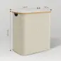 Cesto de Ropa Sucia Plegable con Tapa 80 L de Tela no Tejida 2 Compartimentos Asas 54x34x58,5 cm Beige Cesto de Ropa Sucia Plegable con Tapa 80 L de Tela no Tejida 2 Compartimentos Asas 54x34x58,5 cm Beige