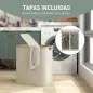 Cesto de Ropa Sucia Plegable con Tapa 80 L de Tela no Tejida 2 Compartimentos Asas 54x34x58,5 cm Beige Cesto de Ropa Sucia Plegable con Tapa 80 L de Tela no Tejida 2 Compartimentos Asas 54x34x58,5 cm Beige