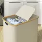Cesto de Ropa Sucia Plegable con Tapa 80 L de Tela no Tejida 2 Compartimentos Asas 54x34x58,5 cm Beige Cesto de Ropa Sucia Plegable con Tapa 80 L de Tela no Tejida 2 Compartimentos Asas 54x34x58,5 cm Beige
