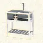 Casa de Tortugas de Madera con Estante Soporte para Lámpara Paneles Transparentes Techo Abatible Bandeja Gris Casa de Tortugas de Madera con Estante Soporte para Lámpara Paneles Transparentes Techo Abatible Bandeja Gris
