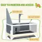 Casa de Tortugas de Madera con Estante Soporte para Lámpara Paneles Transparentes Techo Abatible Bandeja Gris Casa de Tortugas de Madera con Estante Soporte para Lámpara Paneles Transparentes Techo Abatible Bandeja Gris