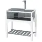 Casa de Tortugas de Madera con Estante Soporte para Lámpara Paneles Transparentes Techo Abatible Bandeja Gris Casa de Tortugas de Madera con Estante Soporte para Lámpara Paneles Transparentes Techo Abatible Bandeja Gris