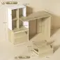 Escritorio Mesa de Oficina con 4 Estantes y Cajón Archivador A4 con Cerradura y 2 Llaves para Espacios Pequeños Roble