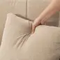 Sofá Chaise Longue Reversible de 4 Plazas 2 Almohadas Tapizado en Lino Marco de Acero 242x156x87 cm Beige