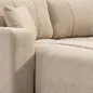 Sofá Chaise Longue Reversible de 4 Plazas 2 Almohadas Tapizado en Lino Marco de Acero 242x156x87 cm Beige