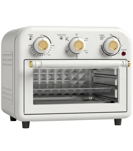 Horno Freidora de Aire 12 L con 3 Mandos Convección 360° Temperatura hasta 230 °C Temporizador 60 Min Bandeja y Cesta