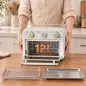 Horno Freidora de Aire 12 L con 3 Mandos Convección 360° Temperatura hasta 230 °C Temporizador 60 Min Bandeja y Cesta