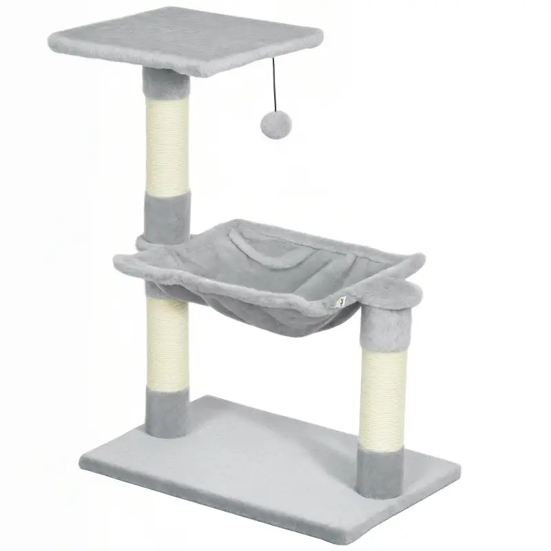 Árbol Rascador de Gatos Torre de Gatos 50x36x70 cm Centro de Actividad con Hamaca Plataforma Postes de Sisal Gris Claro Árbol Rascador de Gatos Torre de Gatos 50x36x70 cm Centro de Actividad con Hamaca Plataforma Postes de Sisal Gris Claro