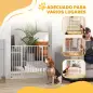 Barrera de Seguridad para Perros 74-100 cm con Extensiones Montaje a Presión y Doble Bloqueo Blanco Barrera de Seguridad para Perros 74-100 cm con Extensiones Montaje a Presión y Doble Bloqueo Blanco