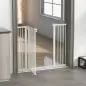Barrera de Seguridad para Perros 74-100 cm con Extensiones Montaje a Presión y Doble Bloqueo Blanco Barrera de Seguridad para Perros 74-100 cm con Extensiones Montaje a Presión y Doble Bloqueo Blanco
