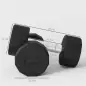 Set de 2 Mancuernas Dodecagonales de 2 x 8 kg de Metal Recubiertas en Goma para Entrenamiento en Casa Gimnasio Negro