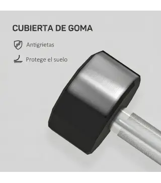 Set de 2 Mancuernas Dodecagonales de 2 x 8 kg de Metal Recubiertas en Goma para Entrenamiento en Casa Gimnasio Negro