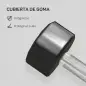 Set de 2 Mancuernas Dodecagonales de 2 x 8 kg de Metal Recubiertas en Goma para Entrenamiento en Casa Gimnasio Negro