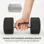 Set de 2 Mancuernas Dodecagonales de 2 x 8 kg de Metal Recubiertas en Goma para Entrenamiento en Casa Gimnasio Negro