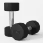 Set de 2 Mancuernas Dodecagonales de 2 x 8 kg de Metal Recubiertas en Goma para Entrenamiento en Casa Gimnasio Negro